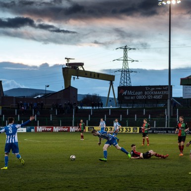 2016 IM MÄRZ, FC GLENTORAN BELFAST - COLERAINE FC, Stadion The Oval, 2 Belfast